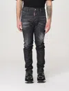Dsquared2 Easy Black Wash Tidy Biker Black Stretch Cotton Denim Jeans In Black