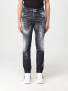 Dsquared2 Slim Fit Distressed Black Jeans With Edgy Detailing In Black