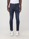 Dsquared2 Blue Jeans With Belt Loops And Logo Patch On The Rear In 蓝色