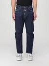 Dsquared2 Men Blue Jeans With Belt Loops And Logo Patch On The Rear In Denim Man In Blau