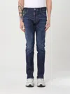 Dsquared2 Blue Jeans With Belt Loops And Logo Patch On The Rear In Denim Man In Denim