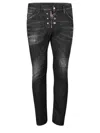 Dsquared2 Zip Detail Distressed Denim Jeans In Black