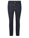 Dsquared2 Blue Jeans With Contrast Stitching And Logo Patch On The Back In Denim Man In Denim Blu