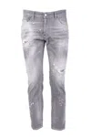 Dsquared2 Dsquared Man Grey Stretch Denim Skater Jeans In Grey