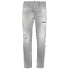 Dsquared2 Distressed Paint-splatter Jeans In Grey