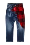 Dsquared2 Check-pattern Jeans In Blue