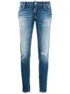 Dsquared2 Jeans Medium Waist Skinny Jeans In Blue