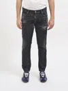 Dsquared2 Black Washedeffect Distressed Jeans In Black