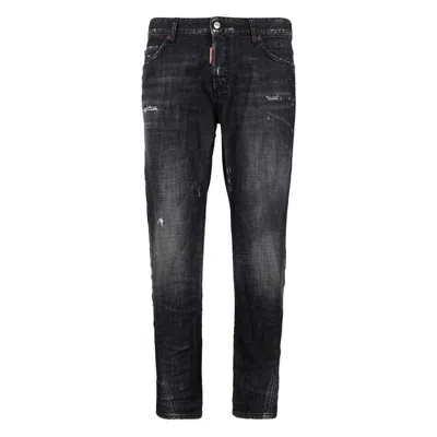 Dsquared2 Fog Wash Slim Twist Jeans In Black