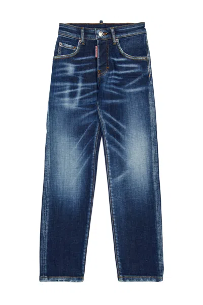 Dsquared2 Jeans Regular Blu Scuro Sfumato In Blue