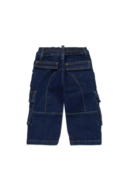 Dsquared2 Jeans Regular In Denim Blu Scuro Cargo In Blue