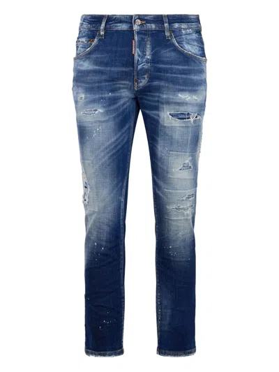 Dsquared2 Jeans Skater Effetto Destroy In Blue