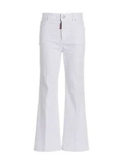 Pre-owned Dsquared2 Jeans 'super Flared Cropped' In White