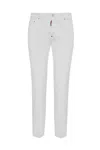 Dsquared2 Stretch Cotton Trouser With White Bull Tag In White
