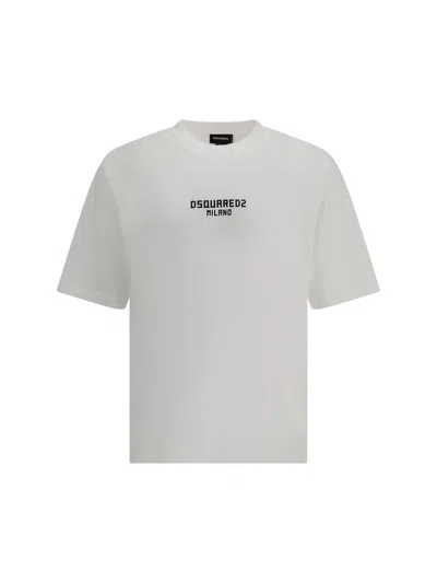 Dsquared2 White Cotton T-shirt In Gray