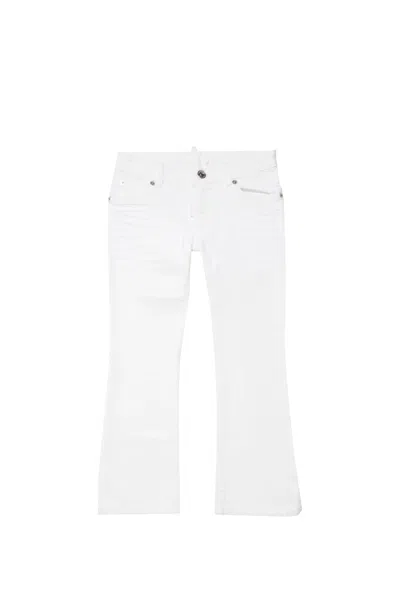 Dsquared2 Kids' Cool Girl 直筒牛仔裤 In White