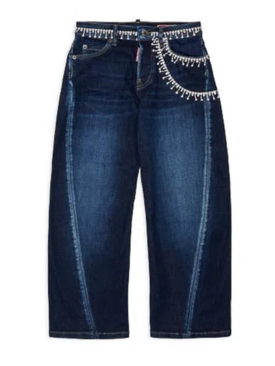 Dsquared2 Kids' Jeans With Applications In Blue