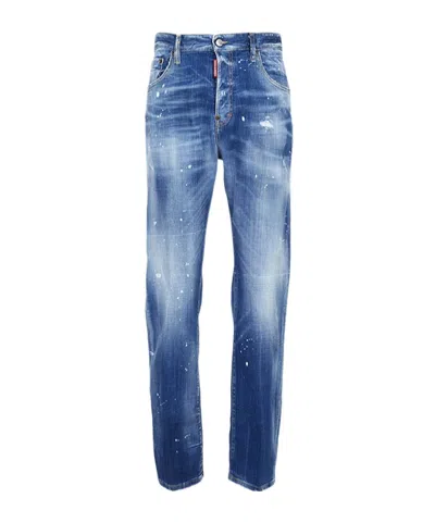 Dsquared2 Jeans With Belt Loops In Blue
