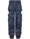 Dsquared2 Low-rise Wide Denim Cargo Jeans In Blue