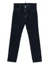 Dsquared2 Blue Jeans With Contrast Stitching And Logo Patch On The Back In Black