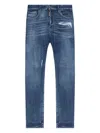 Dsquared2 Ripped Straight-leg Jeans In Blue