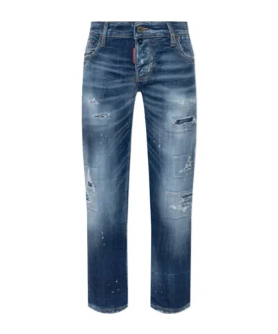 Dsquared2 Jenna Distressed Jeans In Blue