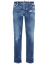 Dsquared2 Distressed Five-pocket Belt Loop Trousers In Blue