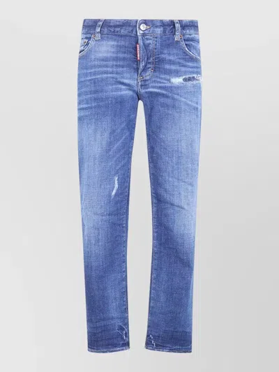 Dsquared2 Jenna Jeans Distressed Belt Loops Pockets In Blue