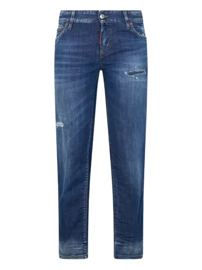 Dsquared2 Jenna Wash Distressed Trousers In Blue