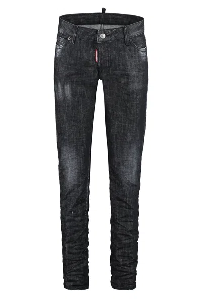 Dsquared2 Jennifer 5-pocket Distressed Jeans For Women In Black