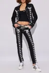 Dsquared2 Logo-embroidered Lace-detailing Tapered Jeans In Black