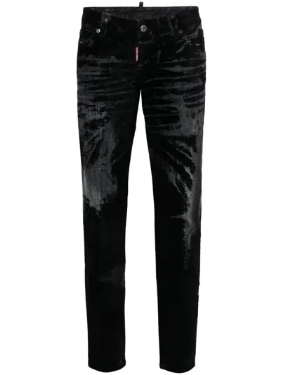Dsquared2 Jennifer Low-rise Skinny Jeans In Black