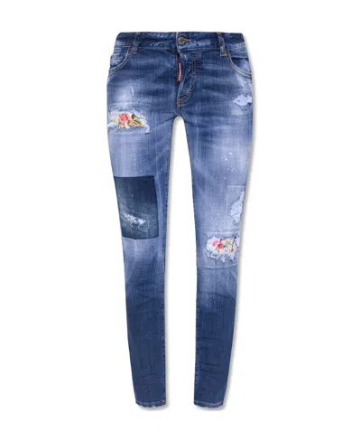 Dsquared2 Jennifer Low-rise Skinny Jeans In Blue