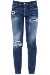 DSQUARED2 JENNIFER MEDIUM WAIST RIPPED KNEE WASH JEANS