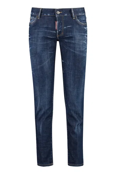 Dsquared2 Jennifer Straight Leg Jeans In Blue