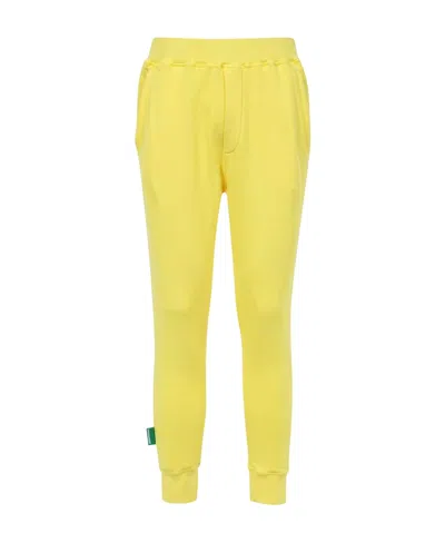 Dsquared2 Jersey-knit Track Pants In Yellow