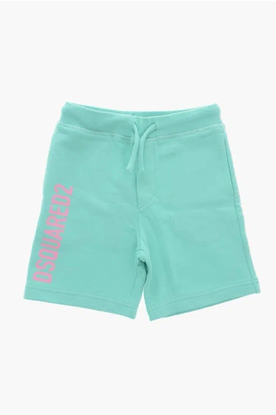 Dsquared2 Jersey Shorts With Drawstringed Waist In Blue