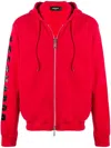 Dsquared2 Logo Zip Felpa In Red