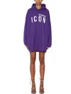 Dsquared2 Logo-printed Drawstring Hoodie In Purple