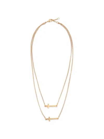 Dsquared2 Jesus Double Necklace In Gold