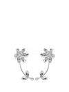 Dsquared2 Silver Crystal Flower Earrings In Grey