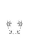 Dsquared2 Silver Crystal Flower Earrings In Grey