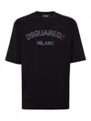 Dsquared2 Black Cotton T-shirt With Print In Black