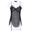 Dsquared2 Pierced Apron Layered Effect Mini Dress In Multicolor