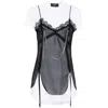 Dsquared2 Pierced Apron Layered Effect Mini Dress In Multicolor