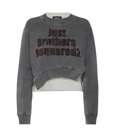 DSQUARED2 DSQUARED2 SPRAY DYED ROUND RIB CREWNECK SWEATSHIRT