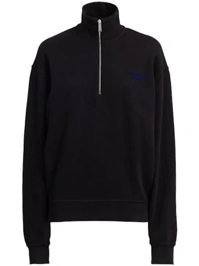 Dsquared2 Just Right Cotton Half Zip Sweatshirt In Black