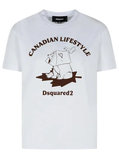 Dsquared2 'just Right' White Cotton T-shirt