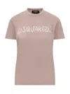 Dsquared2 White Fade Just Right Fit Handwritten Logo T In Pink