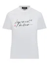 Dsquared2 Logo Print Cotton Jersey T-shirt In White
